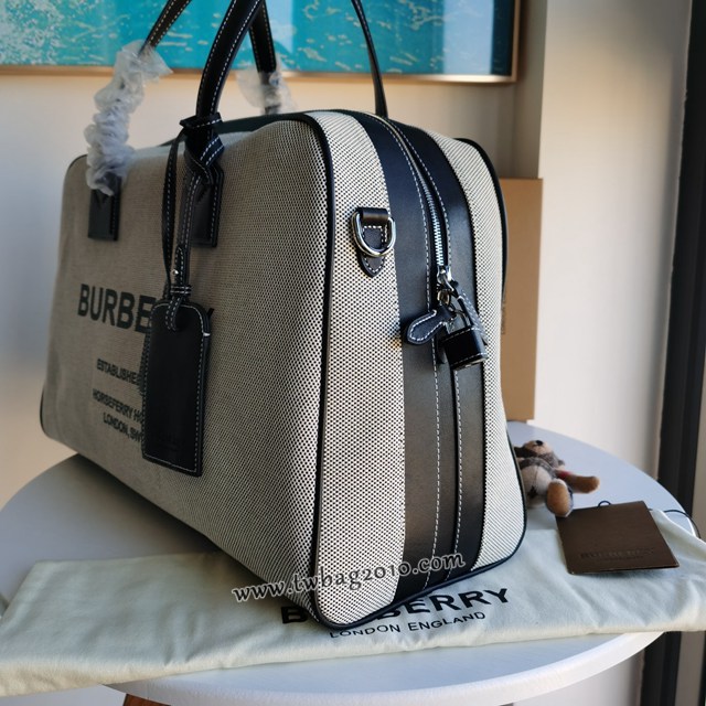 Burberry專門店新款精製手提包 巴寶莉Horseferry印花棉質帆布手提包 yxb1078